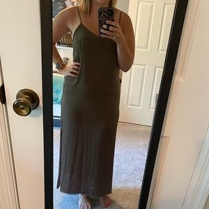 Aerie Satin Midi Dress